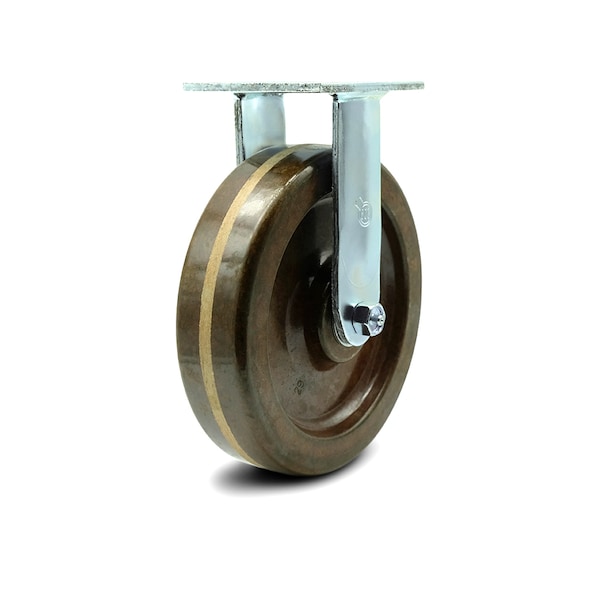 8 Inch High Temp Phenolic Wheel Rigid Caster with Roller Bearing